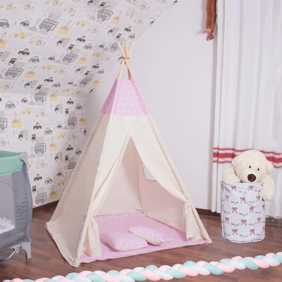 PreHouse stan teepee ružový s hviezdičkami
