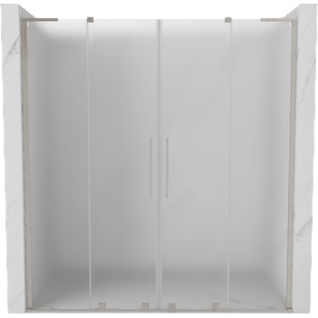 Mexen Velar L Duo плъзгаща се врата за душ 200 см, матирана, четкан никел - 871-200-003-32-97 (871-200-003-32-97)