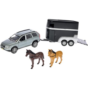 Mikro Kids Globe Traffic Volvo XC90 14cm метален с обратно движение с ремарке за коне
