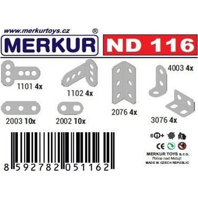 Merkur ND 116 drobné spojovacie súčiastky