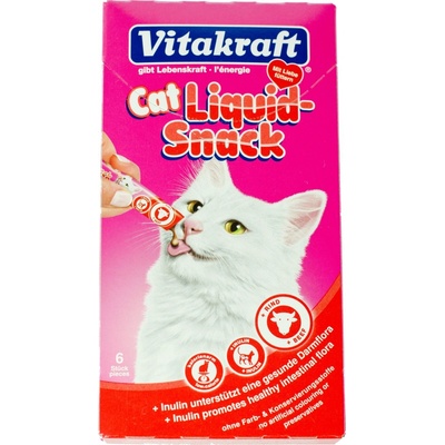 Vitakraft snack cat Liguid hovězí inulin 6 x 15 g