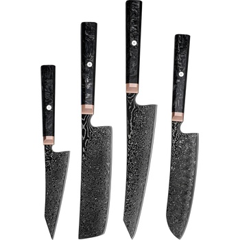 HARAHU Комплект кухненски ножове дамаск ry-38068 - черен kp38068 (ry-38068)