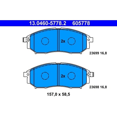 Sada brzdových platničiek, vždy 4 kusy v sade ATE 13.0460-5778.2 (13046057782)