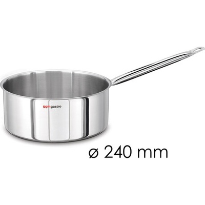 G.Gastro Hrnec s rukojetí Nerezová ocel AISI 304 5 l 24 cm Výška: 10,5 cm 256x484x105 mm D9800670