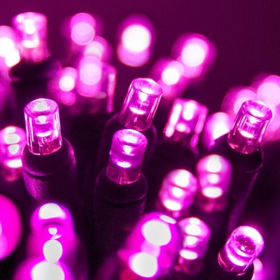 LUMA LED 100 LED řetěz 10m+1,5m IP20 vánoční dekorativní osvětlení vnitřní použití růžové