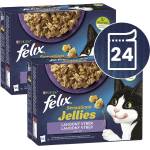 FELIX Капсули FELIX Sensations асортимент в ароматен желе с агнешко, скумрия, херинга и пуйка 24 x 85 г