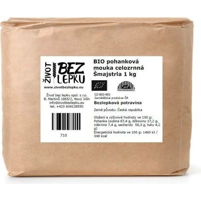 Život bez lepku BIO pohanková mouka celozrnná Šmajstrla 1 kg
