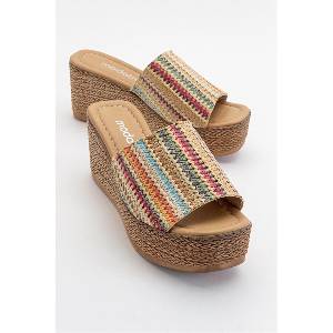 Moda Trend Дамски чехли с цяла подметка - Бежови #382794 (382794_Светло кафяв)
