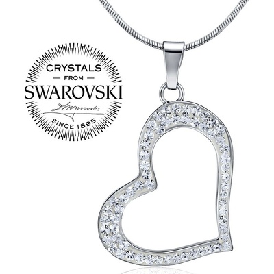 SILVEGO Strieborný prívesok srdce se Swarovski® Crystals B16086