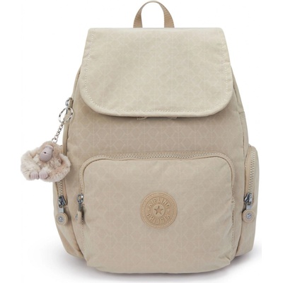 Kipling Batoh City Zip S Signature Beige Embossed 13 l