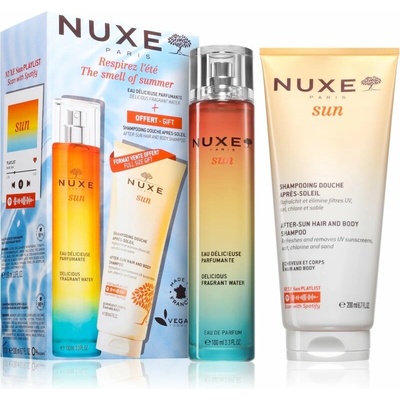 Nuxe Sun Delicious Fragrant Water osviežujúca voda 100 ml + Nuxe Sun After-Sun Hair And Body Shampoo sprchový gél 200 ml