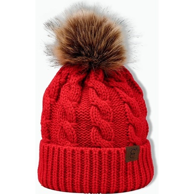 dětská pletená čepice červená