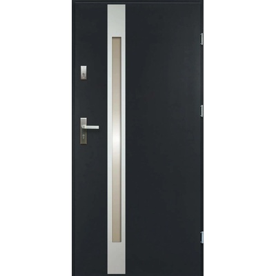 O.K. Doors Ocelové vchodové dveře Temida Antracit 80 x 205 cm