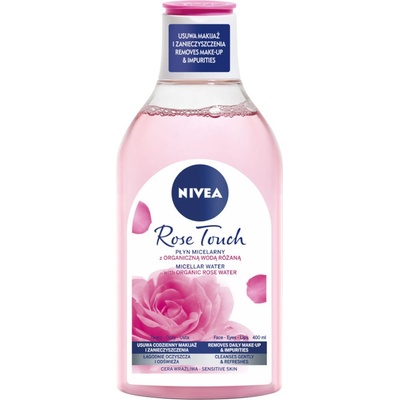 Nivea Rose Touch micelární voda s růžovou organickou vodou 400 ml