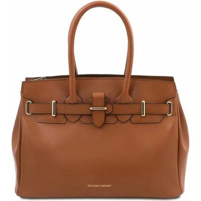 Tuscany Leather kožená business kabelka do ruky TL Bag Koňaková