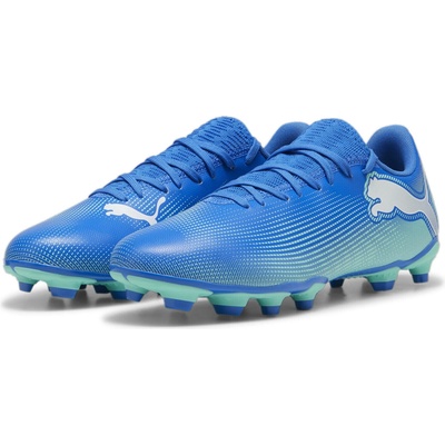 Puma FUTURE 7 PLAY FG/AG Puma Hyperlink Blue Mint White Green bílá