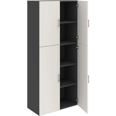 Office Pro Hobis skříň policová dvéřová - D 5 80 06, bílá-antracit – Hledejceny.cz