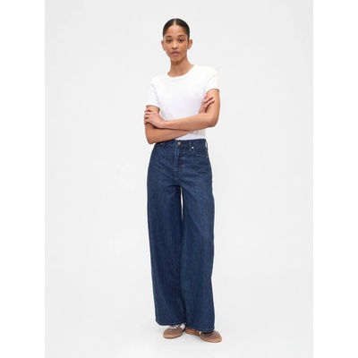 GAP Džínsy Mid Rise Baggy Tmavomodrá