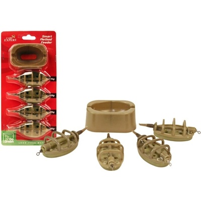 CARP EXPERT - Sada kŕmidiel Smart Method Feeder Go Green 15 g 20 g 25 g 35 g 4 ks