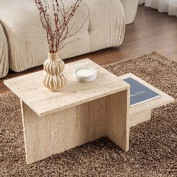 ASG Harmony - дизайнерска маса травертин (8684283111886)