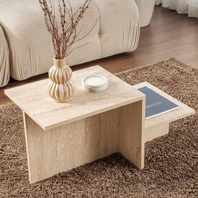 ASG Harmony - дизайнерска маса травертин (8684283111886)