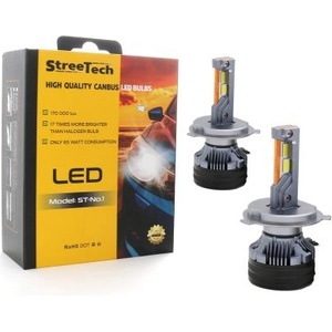CarMart Би Лед крушки - Bi-Led система H4 Streetech модел STN1 за фарове - 170 000 Лукса, 65W - Canbus 6000K - 1700% повече светлина