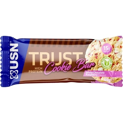 USN Trust Cookie Bars White Chocolate and Raspberry, 1x60 Grams/12 bars box/