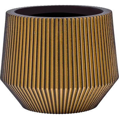 Capi Kvetináč Nature Groove Vase Cylinder Geo čierny/zlatý 33x27 cm