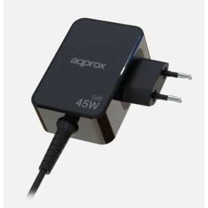Approx Зарядно за телефон - USB Type-C, 45 W бързо зарядно + кабел 1, 8 м, черно (APPA45GAN)