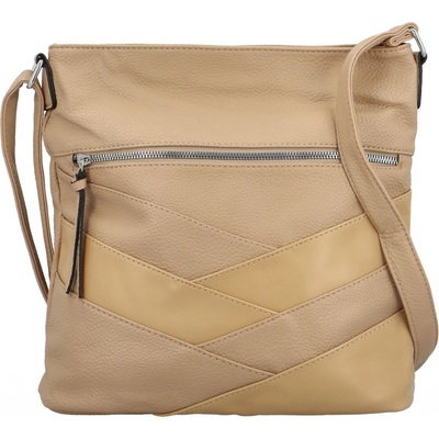 Stylová dámská koženková crossbody kabelka Felici béžová