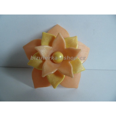 Bizuterka-eshop.cz brož květ oranžová BZ-05219