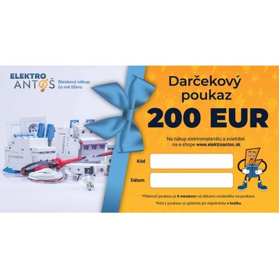 Darčekový poukaz v hodnote 200€ elektronický