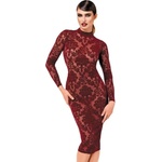  Рокля с отворен гръб и кадифена мрежа, размер L - Kink Royal Dress (NOIR000092)