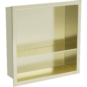 Mexen X-Wall-R нишева полица с яка и полица 30 x 30 см, златна четкована - 1950303010S (1950303010S)