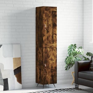 vidaXL Висок шкаф, опушен дъб, 34, 5x34x180 см, инженерно дърво (3200110)