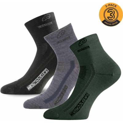 Lasting merino ponožky WKS 3-PACK čierna+modrá+zelená
