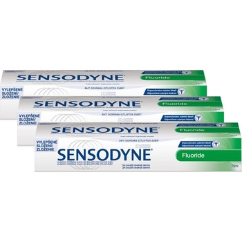 Sensodyne Fluoride 75 ml zubná pasta 3ks