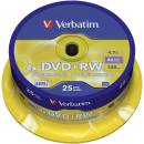 Verbatim DVD+RW 4,7GB 4x, SERL, cakebox, 25ks (43489)