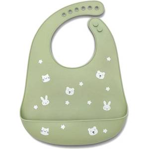 Lorelli Силиконов лигавник с джоб Lorelli - Natural, Fresh Green (10230670004) - baby
