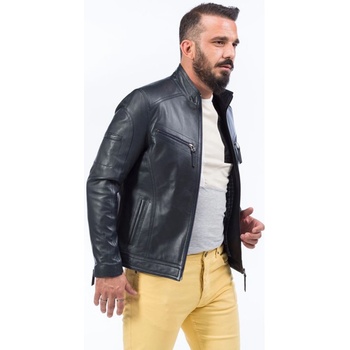 Jacket Club Мъжко яке от естествена кожа Dasilva - Тъмносиньо #317361 (317361_Синьо)