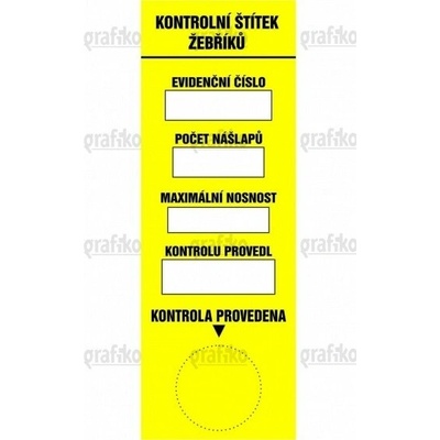 Grafiko | Kontrolní štítek žebříků + příprava pro kontrolní kolečko, 40x150mm