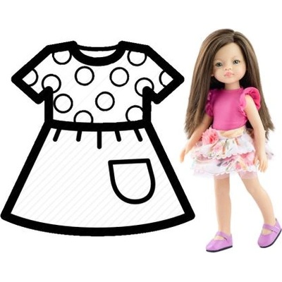 Paola Reina - Комплект дрехи за кукла - Потник с рокличка - 32 см (54475)