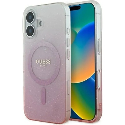 GUESS Калъф Guess IML Glitter Gradient MagSafe за iPhone 16 - розов (3666339301552)