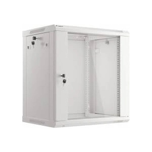 Lanberg Hanging installation cabinet 19 12U 600x450mm grey (glass door)