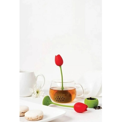 Silikónové sitko na čaj - červený tulipán