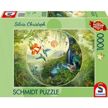 Schmidt Spiele Пъзел Schmidt от 1000 части - Ин и Ян: Гората на колибрите (58595)