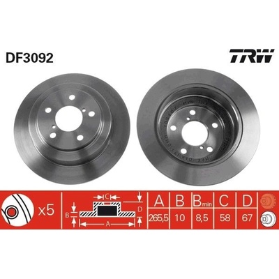 Brzdový kotúč TRW DF3092
