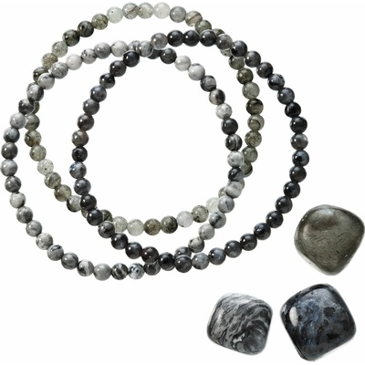 PAVONA Náramky s minerálnymi kameňmi labradorite 43043.3 čierny