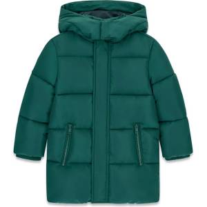 GUESS Дълго детско зимно яке guess с качулка в изумруденозелено