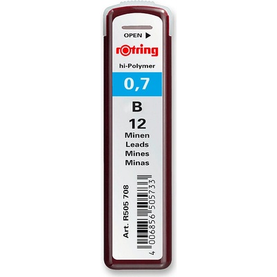 Rotring 0042/5057070 Tuhy 0,7 mm tvrdosť B 12 ks